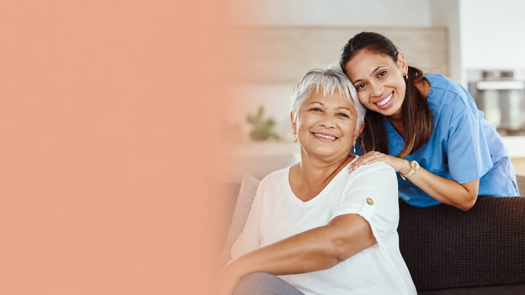 Older adult receiving compassionate support at home.